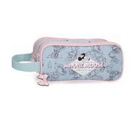 Disney Joumma Bags Minnie American Darling Trousses, bandoulières, Bleu et Rose, Organiser et Transporter des Crayons et des stylos, Plusieurs Compartiments., Bleu, Trousse Triple