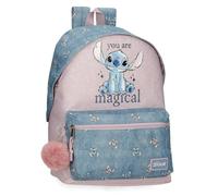 Disney Joumma Bags Stitch Vous êtes des sacs à dos magiques, des sacs à dos scolaires, des sacs à dos pour enfants, Comprend un pompon décoratif, plusieurs compartiments