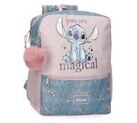 Disney Joumma Bags Stitch Vous êtes des sacs à dos magiques, des sacs à dos scolaires, des sacs à dos pour enfants, Comprend un pompon décoratif, plusieurs compartiments