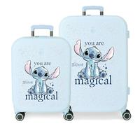 Disney Joumma Bags Stitch Vous êtes des valises Cabine Magiques, Ensemble de valises, Fabriqué en ABS, Un matériau résistant et léger, Fermeture latérale à Combinaison