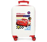 Disney Joumma Cars Lets Race Valise de cabine rigide ABS fermeture à combinaison latérale 4 roues doubles bagage main, blanc, Valise