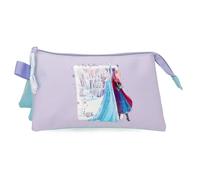 Joumma Disney La Reine des Neiges in This Together Trousse Triple Lilas 22 x 12 x 5 cm Polyester