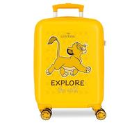 Disney Joumma Le Roi Lion Explorer Valise Cabine pour Enfant, fabriquée en ABS, matériau résistant, Quatre Roues Doubles à Rotation multidirectionnelle, Fermeture à Combinaison latérale, Citronier,