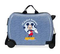 Disney Joumma Mickey et Minnie Valise pour Enfant Bleu 50 x 38 x 20 cm Rigide 1,8 kg Fermeture à Combinaison latérale ABS 1,8 kg 38 L Bagage à Main, Bleu, Talla única, Valise pour Enfant
