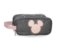 Disney Joumma Mickey Studs Trousse Triple Noire 22 x 10 x 9 cm Polyester, Noir, Trousse Triple
