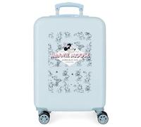 Disney Joumma Minnie American Darling Valise de Cabine Bleue 38 x 55 x 20 cm Rigide ABS Fermeture à Combinaison latérale 35 l 2 kg 4 Roues Doubles Bagage Main, Bleu, Valise Cabine