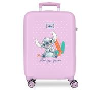 Joumma Disney Stitch from Hawaii Valise de Cabine Lilas 38 x 55 x 20 cm Rigide ABS Fermeture à Combinaison latérale 35 l 2,5 kg 4 Roues Doubles Bagage à Main