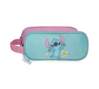Disney Joumma Stitch Little Destruction Estuche Triple Turquesa Verde 22x10x9 cm PVC