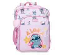 Disney Joumma Stitch You & Me Mauve Sac à Dos Scolaire Double Compartiment 30x40x13 cm Polyester 15.6L