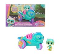 Disney Jr. SuperKitties Bitsy véhicule d’Aventure avec Figurine articulée | Figurine 8 cm, effet flamme en mouvement, voiture à rétrofriction, dès 3 ans