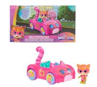 Disney Jr. SuperKitties Ginny véhicule Aventure | Voiture à rétrofriction avec queue mobile, figurine articulée 8 cm, dès 3 ans