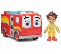 Disney Junior Firebuds, Bo et Flash, Figurine articulée et véhicule Camion de Pompier avec Mouvement des Yeux interactif, Jouets pour Filles et garçons à partir de 3 Ans