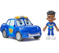 Disney Junior Firebuds, Jayden and Piston, Action Figure and Police Car Toy with Interactive Eye Movement, Kids Toys for Boys and Girls Ages 3 and up