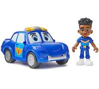 Disney Junior Firebuds, Jayden et Piston, Figurine articulée et véhicule de Police avec Mouvement des Yeux interactif, Jouets pour Filles et garçons à partir de 3 Ans