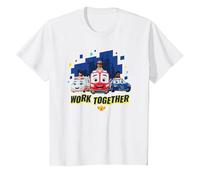 Disney Junior Firebuds Team Work Together T-Shirt, Enfant, Blanc, 2 ans