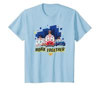 Disney Junior Firebuds Team Work Together T-Shirt, Enfant, Bleu Céleste, 2 ans