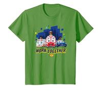 Disney Junior Firebuds Team Work Together T-Shirt, Enfant, Herbe, 2 ans
