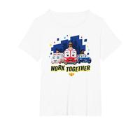 Disney Junior Firebuds Team Work Together T-Shirt, Femme Grandes tailles, Blanc, 2X