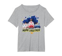 Disney Junior Firebuds Team Work Together T-Shirt, Femme Grandes tailles, Gris Chiné, 2X