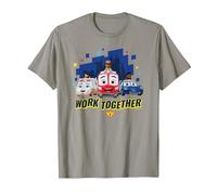 Disney Junior Firebuds Team Work Together T-Shirt, Homme, Ardoise, XXL