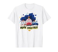 Disney Junior Firebuds Team Work Together T-Shirt, Homme, Blanc, M