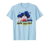 Disney Junior Firebuds Team Work Together T-Shirt, Homme, Bleu Céleste, XXL
