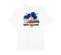 Disney Junior Firebuds Team Work Together T-Shirt, Homme Grandes tailles, Blanc, 2X Tall