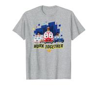 Disney Junior Firebuds Team Work Together T-Shirt, Homme, Gris Chiné, XL