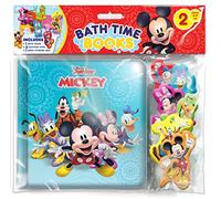 Disney Junior Mickey Bath Time Books - Activity Books for kids, Bath book, 6 Padded suction cups, 1 Mesh bag