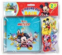 Disney Junior Mickey et ses amis L'Heure du Bain - Livres d'activités pour enfants, livre de bain de 6 pages, 6 ventouses en relief et étanches, 1 sac en filet