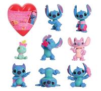 Disney Just Play Stitch Mini figurine de collection Saint-Valentin Mystère 6 cm et autocollant bonus Jouet pour collectionneurs, fans, filles, garçons, enfants à partir de 3 ans