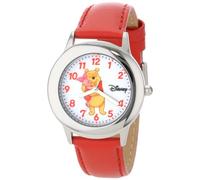 Disney Kids' W000873 Tween Winnie Stainless Steel Red Leather Strap Watch