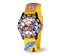 Disney Kids' W001508 Time Teacher Cars Watch with Yellow 3-D Band