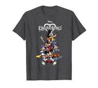 Disney Kingdom Hearts Group Shot Action Pose Logo T-Shirt, Homme, Chiné Foncé, 6XL