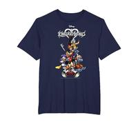 Disney Kingdom Hearts Group Shot Action Pose Logo T-Shirt, Homme Grandes tailles, Bleu Marine, 4X Tall