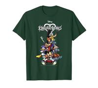 Disney Kingdom Hearts Group Shot Action Pose Logo T-Shirt, Homme, Vert Forêt, 3XL