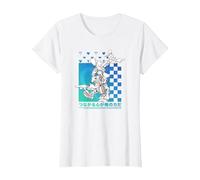 Disney Kingdom Hearts Sora Donald Goofy Kanji Checkerboard T-Shirt, Femme, Blanc, S