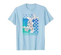 Disney Kingdom Hearts Sora Donald Goofy Kanji Checkerboard T-Shirt, Homme, Bleu Céleste, M