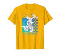 Disney Kingdom Hearts Sora Donald Goofy Kanji Checkerboard T-Shirt, Homme, Doré vif, S