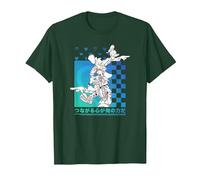 Disney Kingdom Hearts Sora Donald Goofy Kanji Checkerboard T-Shirt, Homme, Vert Forêt, S