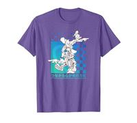 Disney Kingdom Hearts Sora Donald Goofy Kanji Checkerboard T-Shirt, Homme, Violet Chiné, L