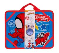 Disney Kit de coloriage de voyage 4 x mini marqueurs, 6 x mini crayons, 5 x feuilles de coloriage, 2 x feuilles d'autocollants et 2 x pochoirs - (Spidey & Friends)