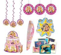 Disney Kit de décorations de fête emmêlées ~ Danglers Raiponce, centre de table de fête et plus encore décoration d'anniversaire avec autocollants Princesses Disney (fournitures de fête princesse)