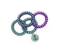 DISNEY La Petit Sirène - Élastiques téléphone cheveux Ariel - Lot de 4 pièces + 1 Charm - The Little Mermaid - Produit Officiel Disney