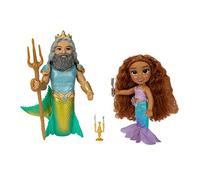 Disney La Petite Sirène - Ariel et Triton - Coffret avec 2 Poupées Et des Accessoires - Licence Officielle Disney - 2 Poupées De 15cm - Cadeau Enchanté - Adapté Aux Enfants Dès 3 Ans