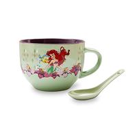 Disney La Petite Sirène Ariel Tasse à soupe en céramique avec cuillère,Bol pour crème glacée, céréales, flocons d'avoine, boisson,Essentiels mignons pour la maison et la cuisine