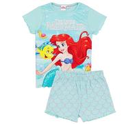 Disney La Petite Sirène Ensemble de Pyjama | Bleu T-Shirt à Manches Courtes & Short Loungewear PJs pour Enfants | Ariel & Flounder Vêtements de Nuit sirène sous-Marine | Film Pyjama Vêtements