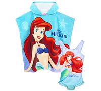 Disney La Petite Sirène Ensemble Maillot de Bain et Serviette à Capuche 6-7 Ans