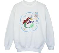 Disney - "La petite sirène lit un livre" Sweatshirt für Jungen BI22491 (128) (Weiß)