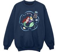 Disney - "La petite sirène lit un livre" Sweatshirt für Mädchen BI23019 (128) (Marineblau)